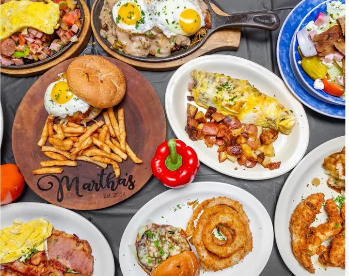 A table filled with Martha’s breakfast favorites